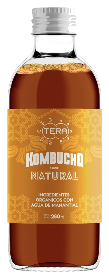 Botella de Tera Kombucha sabor natural, 280 ml